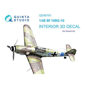 Quinta Studio QD48161 - 1/48 Bf 109G-10 3D - Coloured Interior (for Eduard Kit)