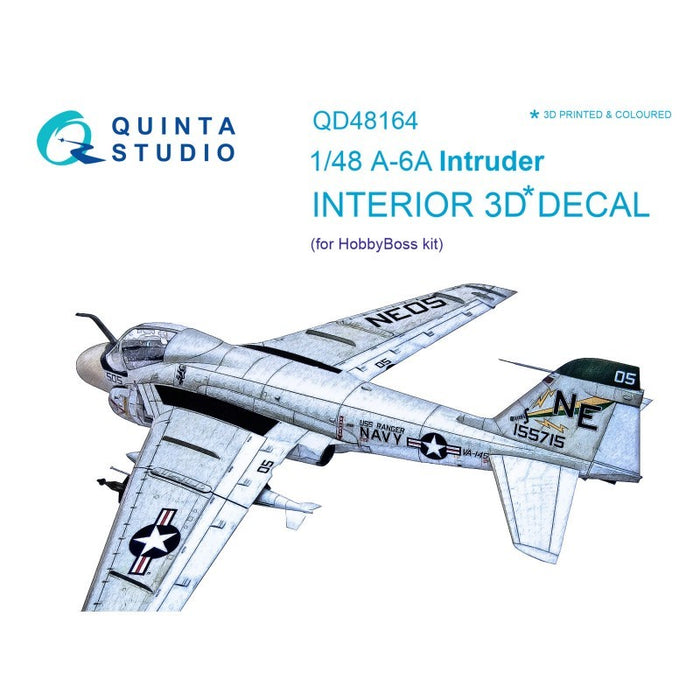 Quinta Studio QD48164 - 1/48 A-6A Intruder 3D-Printed & Coloured Interior (for HobbyBoss kit)