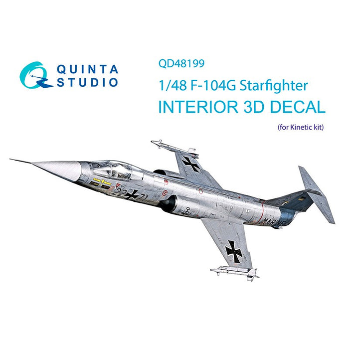 Quinta Studio QD48199 - 1/48 F-104G 3D-Printed & Coloured Interior (Kinetic)