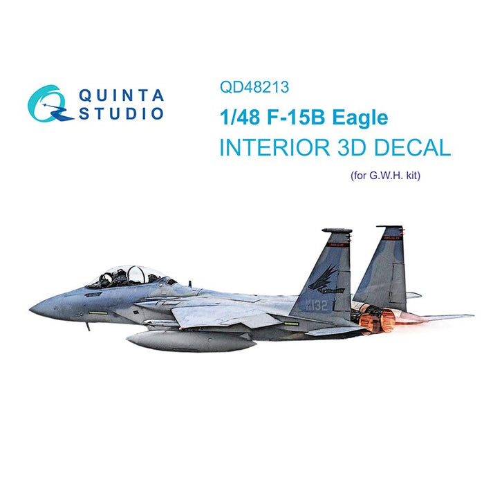 Quinta Studio QD48213 - 1/48 F-15B 3D-Printed & coloured Interior (GWH)