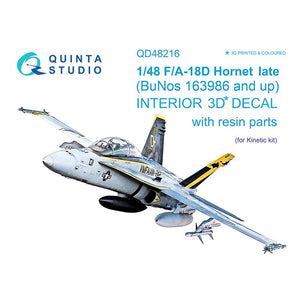 Quinta Studio QD48216 - 1/48 F/A-18D Late 3D-Printed & Coloured Interior (Kinetic)