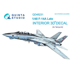 Quinta Studio QD48231 - 1/48 F-14A Late 3D-Printed & Coloured Interior (for Tamiya kit)
