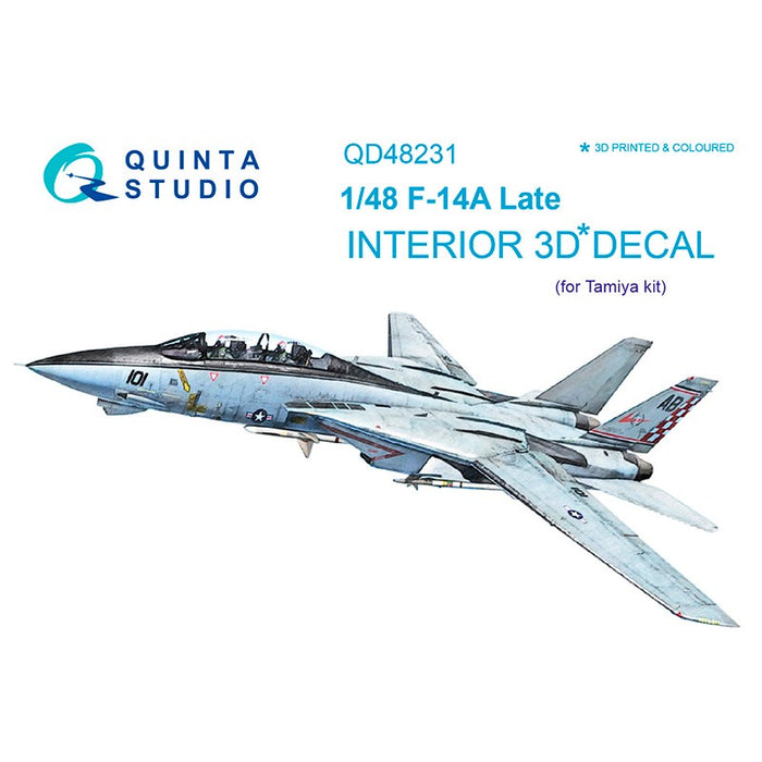 Quinta Studio QD48231 - 1/48 F-14A Late 3D-Printed & Coloured Interior (for Tamiya kit)