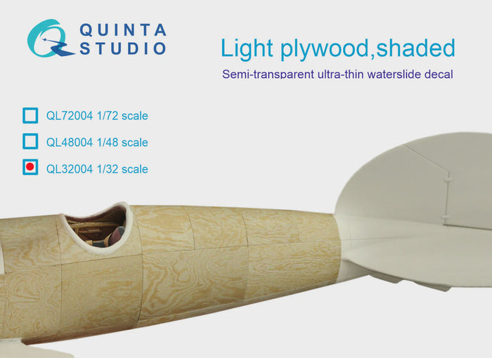 Quinta Studio QL32004 - 1/32 Light Plywood Decal - Shaded