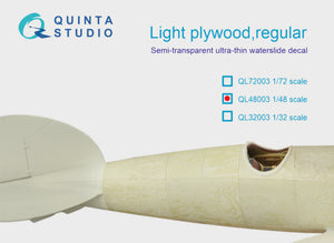 Quinta Studio QL48003 - 1/48 Light Plywood Decal - Regular