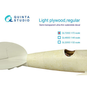 Quinta Studio QL72003 - 1/72 Light Plywood Decal - Regular