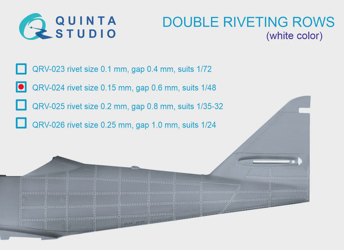 Quinta Studio QRV-024 - 1/48 Double Riveting Rows (White)