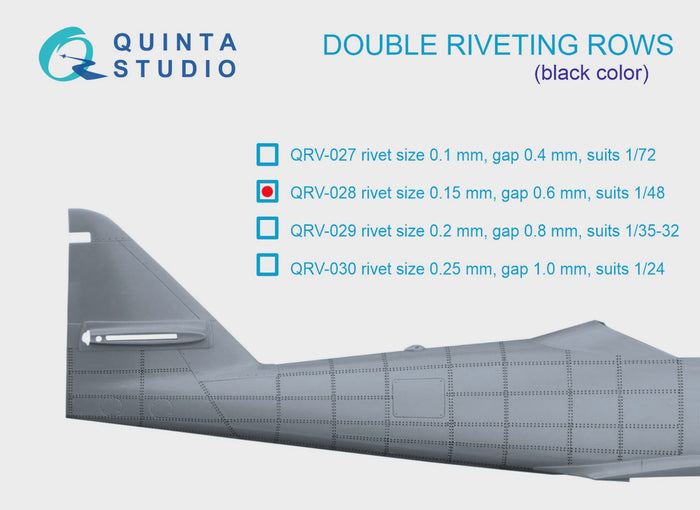 Quinta Studio QRV-028 - 1/48 Double Riveting Rows (Black)