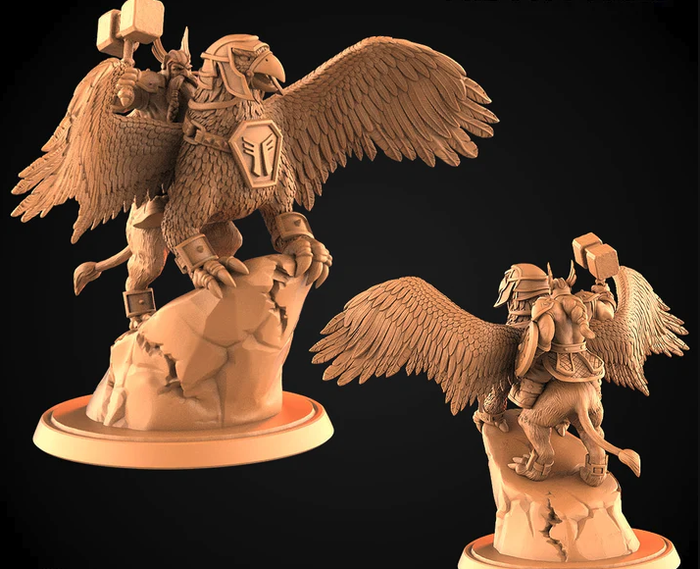 RGB Dungeon - Male Dwarf Gryphon Rider (3D Print Forge)