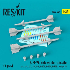 Reskit - 1/32 AIM-9E Sidewinder  missile (4 pcs) Mirage III (RS32-0234)