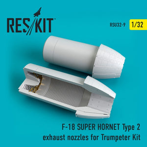 Reskit - 1/32 F-18 (E/G) SUPER HORNET Type 2 exhaust nozzles for Trumpeter Kit (RSU32-0009)