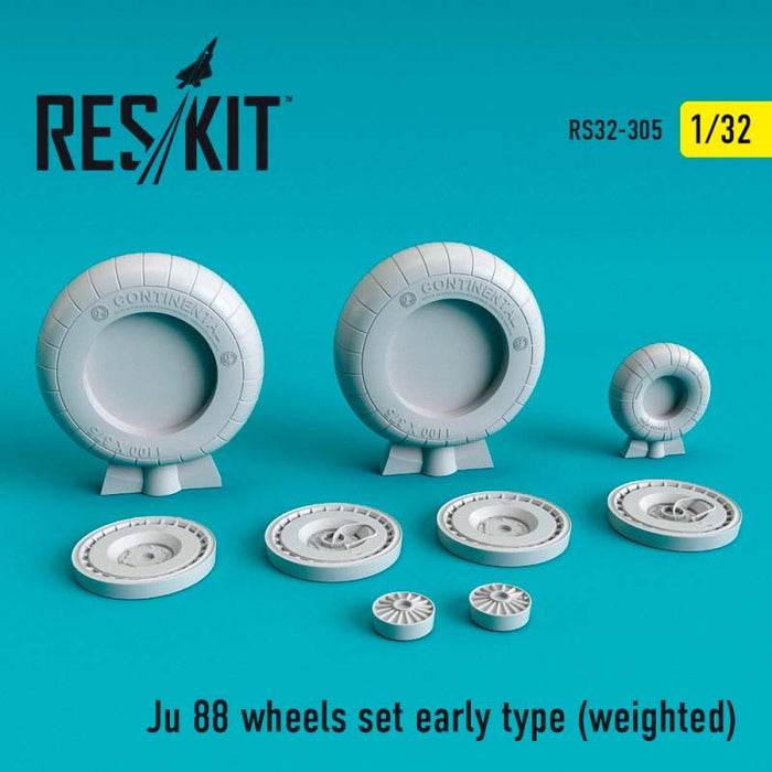 Reskit - 1/32 Ju 88 wheels set early type  (weighted) (RS32-0305)
