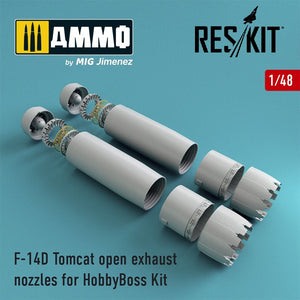 Reskit - 1/48 F-14D Tomcat open exhaust nozzles for HobbyBoss Kit (RSU48-0071)