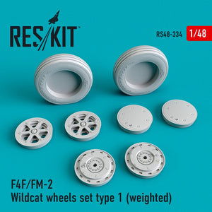Reskit - 1/48 F-4F/FM-2 Wildcat Wheels Set Type 1 (Weighted) (RS48-0334)