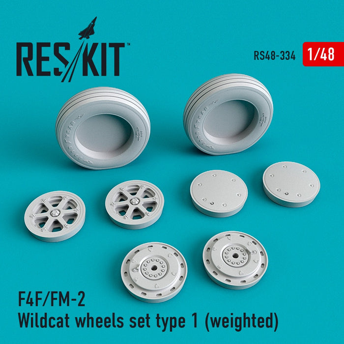 Reskit - 1/48 F-4F/FM-2 Wildcat Wheels Set Type 1 (Weighted) (RS48-0334)