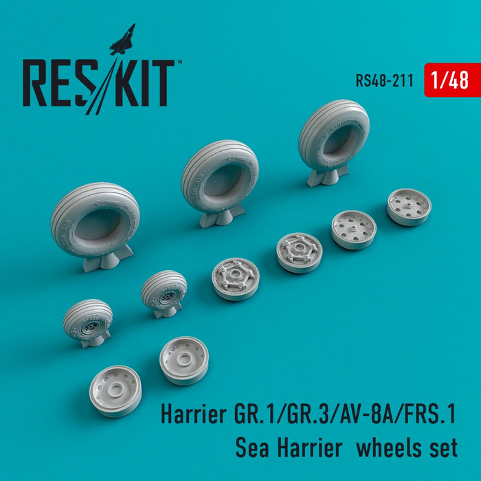 Reskit - 1/48 Harrier GR.1/GR.3/AV-8A/FRS.1/Sea Harrier Wheels Set (RS48-0211)