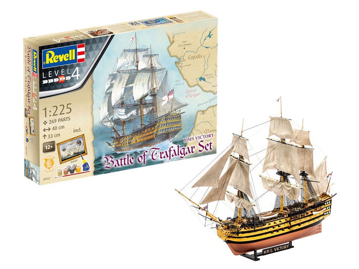 Revell - 1/225 Gift Set "Battle of Trafalgar" (Model Set Incl. Paint)