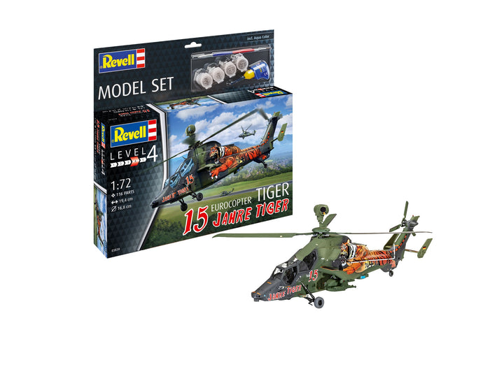 Revell - 1/72 Model Set Eurocopter Tiger "15 Jahre Tiger" (Model Set Incl. Paint)