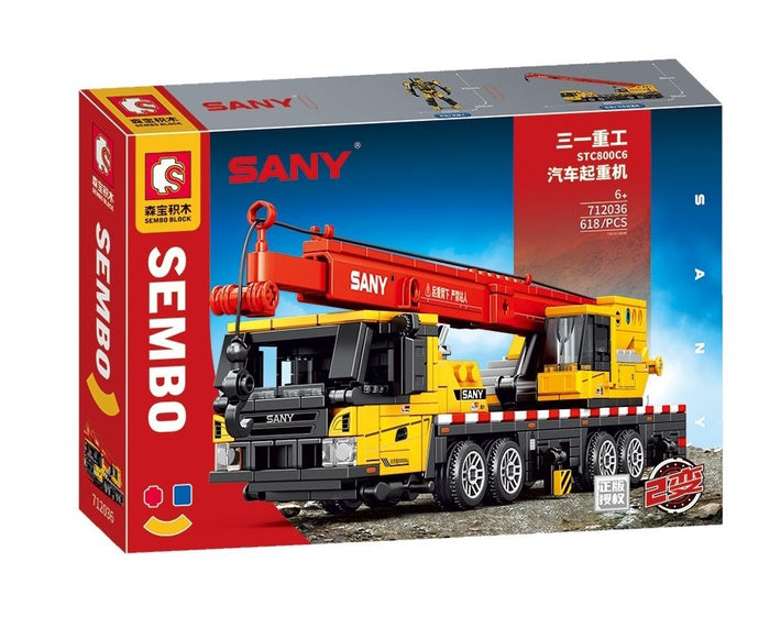 SEMBO - SANY 2-in-1 Crane Truck (30cm Long) 643pcs