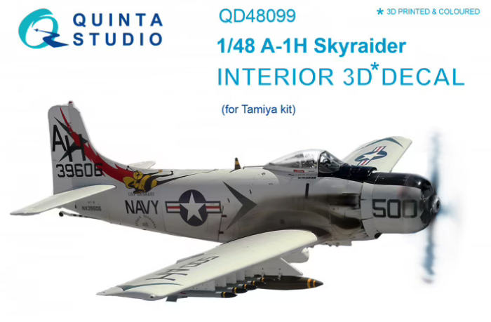 Quinta Studio QD48099 - 1/48 A-1H 3D-Coloured Interior (for Tamiya kit)