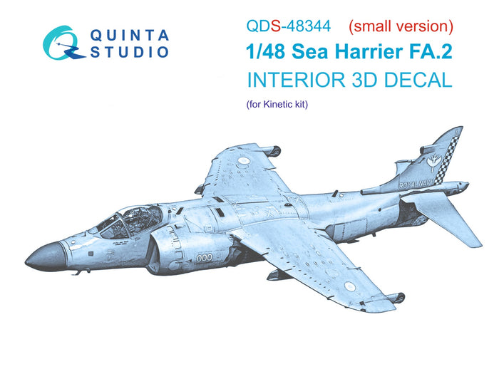 Quinta Studio QDS-48344 - 1/48 Sea Harrier FA.2 3D-Coloured Interior (Small version) (for Kinetic kit)