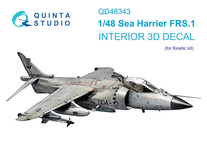 Quinta Studio QD48343 - 1/48 Sea Harrier FRS.1 3D-Printed & Coloured Interior (for Kinetic kit)