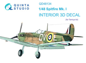 Quinta Studio QD48134 - 1/48 Spitfire Mk.I 3D-Printed & Coloured Interior (Tamiya)