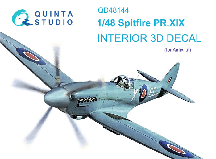 Quinta Studio QD48144 - 1/48 Spitfire PR.XIX 3D-Printed & Coloured Interior (for Airfix kit)