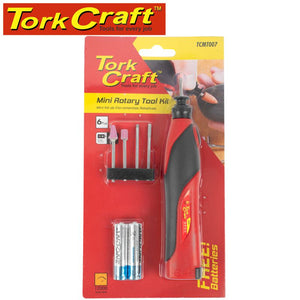 Tork Craft - Mini Rotary Tool Kit 5pcs 3V (2xAA)