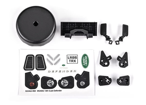 Traxxas - 9720 - Grille/ Mirrors / Spare Tire Cover/ Light Retainers/ Decal Sheet (fits #9712 Body) (TRX-4M)