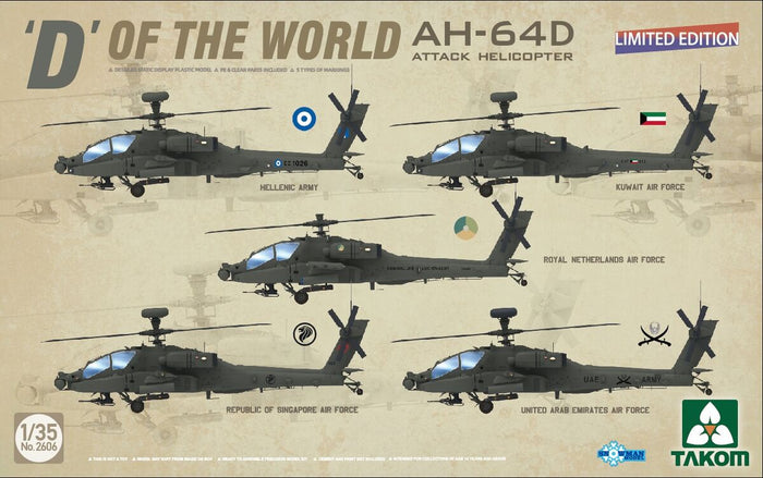 Takom - 1/35 "D" OF THE WORLD AH-64D Attack Helicopter (Limited Edition)