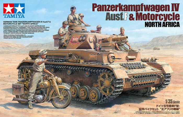 Tamiya - 1/35 German PZKW IV Ausf.F & Motorcycle Set