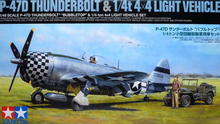 Tamiya - 1/48 Republic P-47D Thunderbolt Bubbletop & Light Vehicle