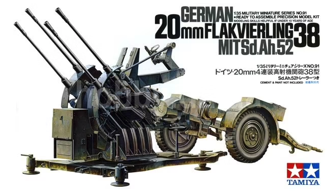 Tamiya - 1/35 German 2cm Flakvierling 38 Mit Sd.Ah.52