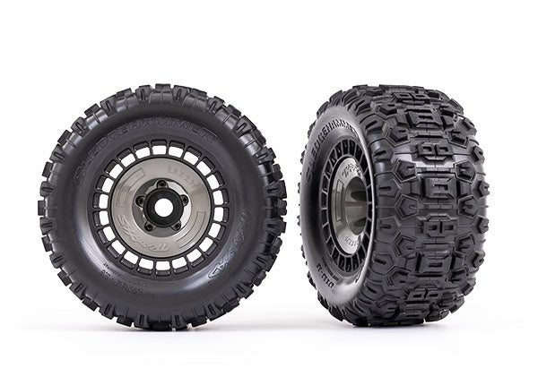 Traxxas - 9572 - Tires & Wheels 3.8" Assembled - Glued  (2) (E-RE)