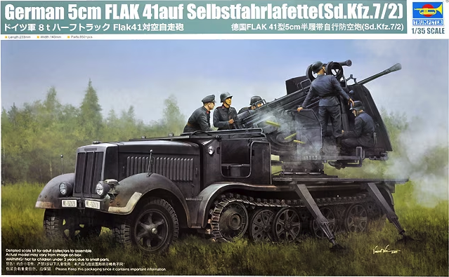 Trumpeter - 1/35 German 5cm FLAK 41 auf Selbstfahrlafette (Sd.Kfz. 7/2)