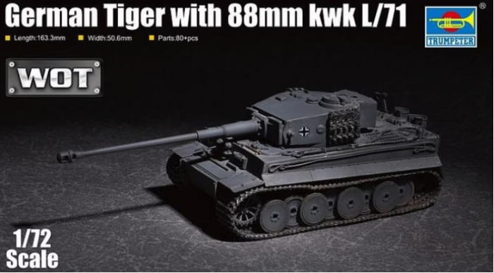 Trumpeter - 1/72 German Tiger w/ 88mm Kwk L/71