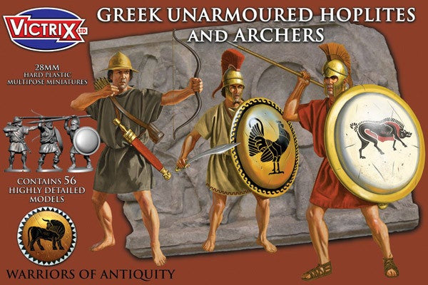 Victrix - Greek Unarmoured Hoplites and Archers (56 Plastic Figs.)
