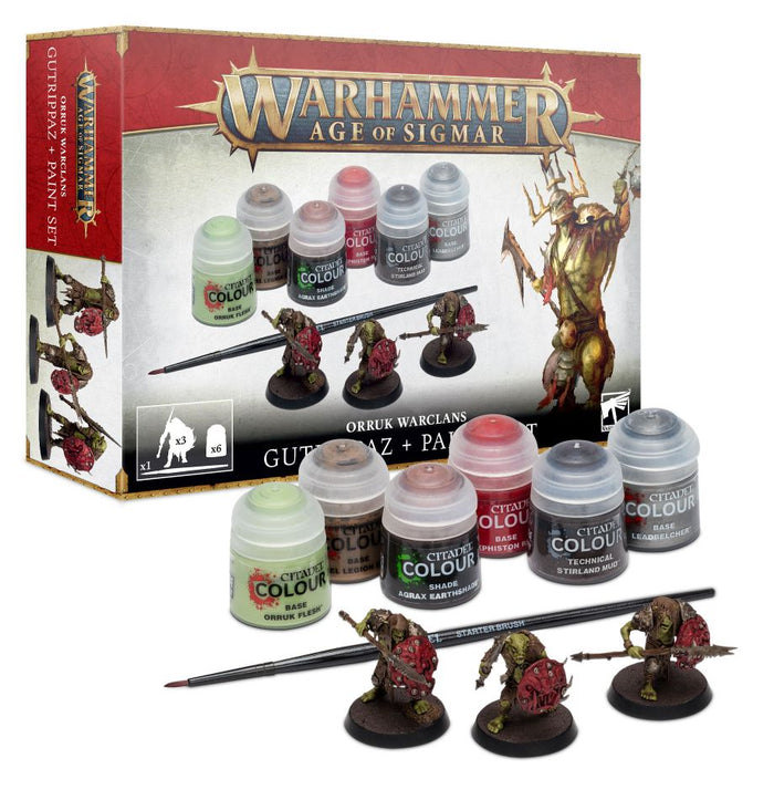 GW - Warhammer Age of Sigmar: Orruk Warclans Gutrippaz + Paints Set  (60-09)