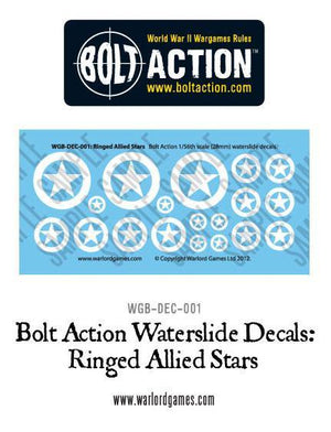 Warlord - Bolt Action Decals - Allied Stars Ringed
