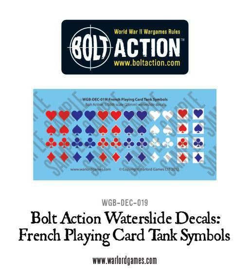 Warlord - Bolt Action Decals - French Playing Card Tank Symbols