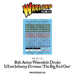 Warlord - Bolt Action Decals - US 1st Infantry Division 'Big Red One'