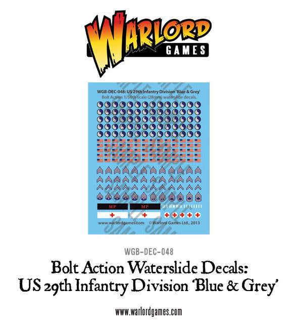 Warlord - Bolt Action Decals - US 29th Infantry Division 'Blue & Grey'
