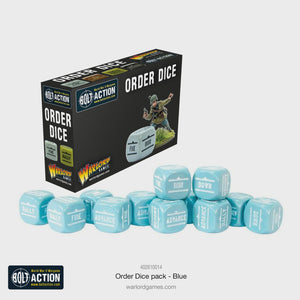 Warlord - Bolt Action Orders Dice - Blue (12 Boxed)
