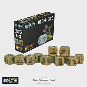 Warlord - Bolt Action Orders Dice - Sand (12 Boxed)
