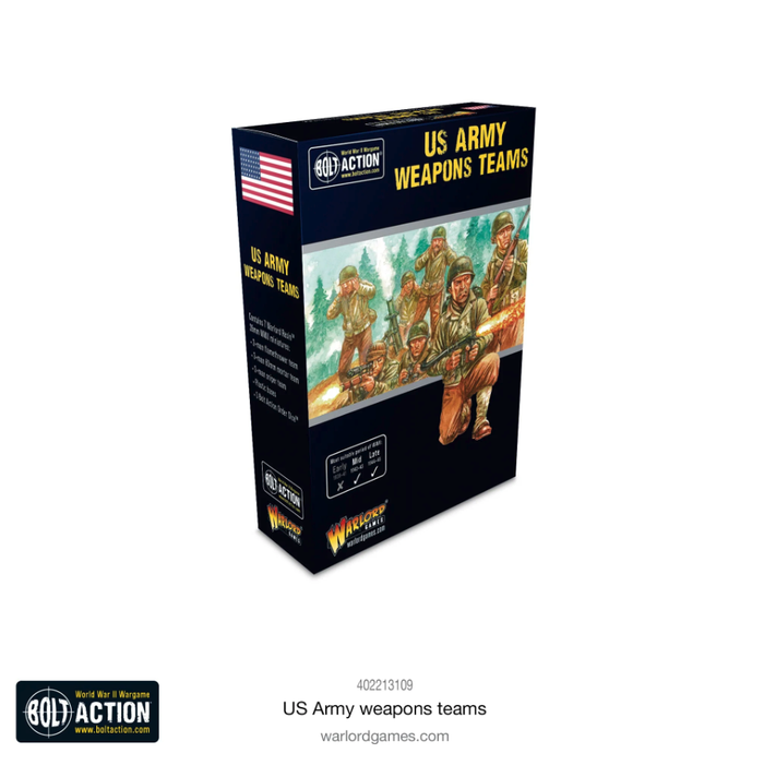 Warlord - Bolt Action  US Army Weapons Teams