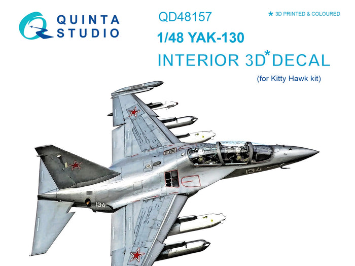 Quinta Studio QD48157 - 1/48 Yak-130 3D-Printed & Coloured Interior (for KittyHawk kit)