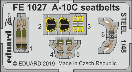 Eduard - 1/48 A-10C Seatbelts STEEL (Color Photo-etched)(for Italeri) FE1027