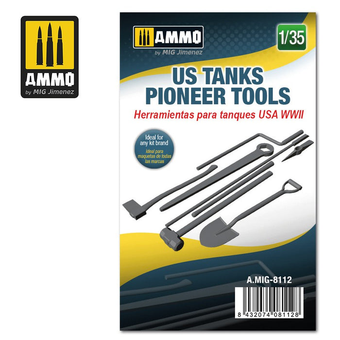 AMMO 8112 - 1/35 US WWII Tank Pioneer Tools (Resin)