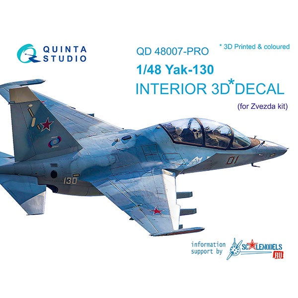 Quinta Studio QD48007 - 1/48 Yak-130  3D-Coloured Interior (for Zvezda)